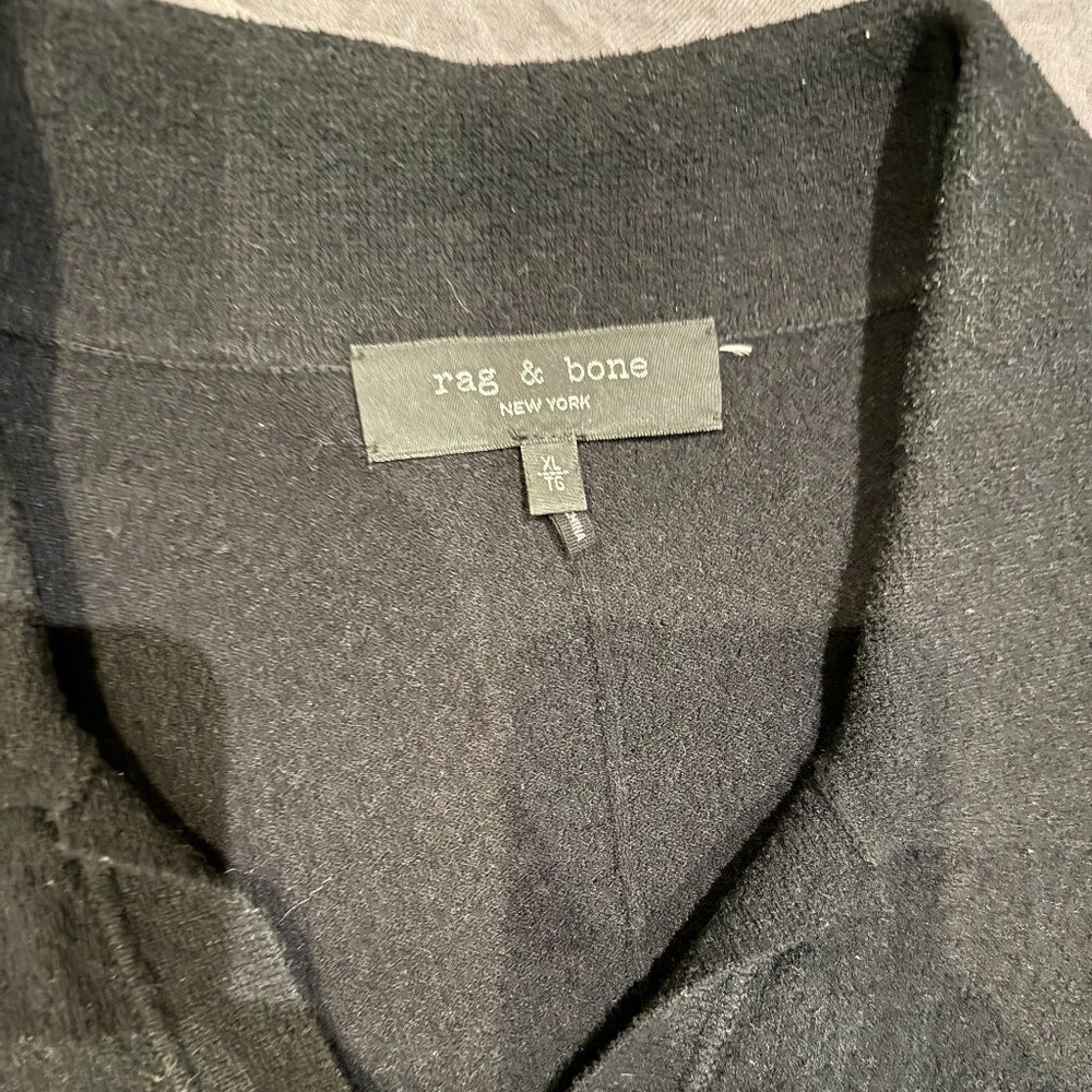 Rag & Bone Johnny Toweling Polo Black XL